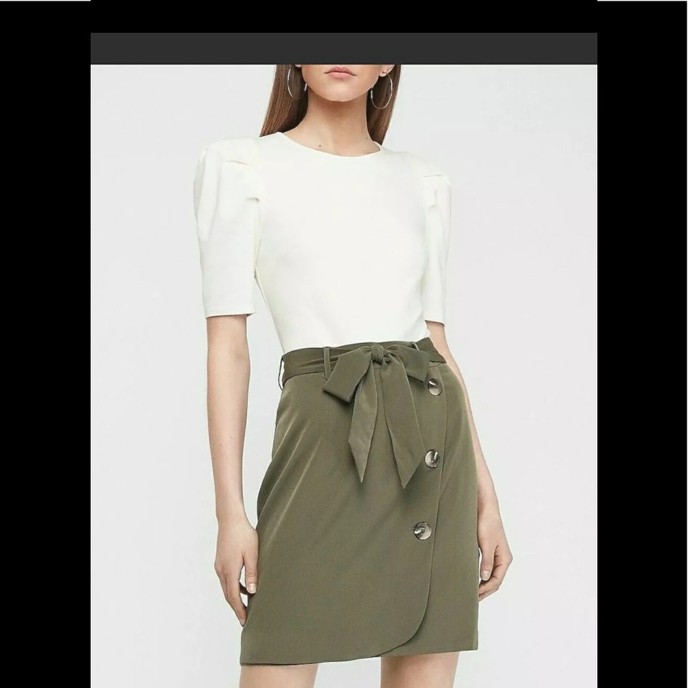 Express Utility Dress Crème & Olive - NWT Large